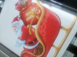 In decal dán trang trí chào đón mùa lễ Giáng Sinh tại phòng chờ, quầy lễ tân cho showroom ôtô Kia