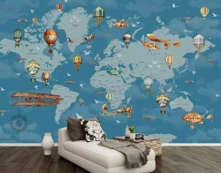 Nhận in decal dán tường hình bản đồ thế giới