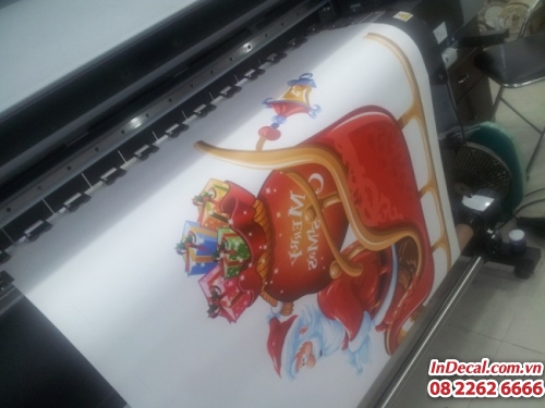 In decal trang trí Giáng Sinh, in decal khổ lớn máy Mimaki Nhật tại In Decal - InDecal.com.vn
