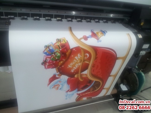 In decal hình ông già Noel trang trí Giáng Sinh tại In Decal - InDecal.com.vn