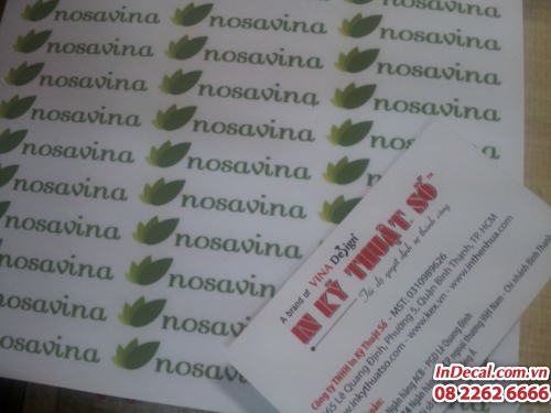 In tem nhãn decal thương hiệu gạo mới Nosavina tại In Decal - InDecal.com.vn
