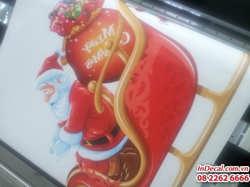 In decal trong dán kính trang trí Noel tại In Decal - InDecal.com.vn