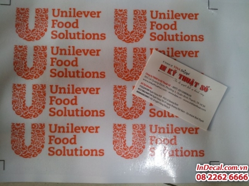 Tem nhãn decal cán màng bóng cho Unilever