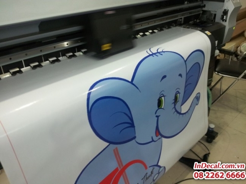 Sticker dán tường hình chú voi ngộ nghỉnh cho phòng bé thêm sinh động, thực hiện in ấn tại In Decal - InDecal.com.vn
