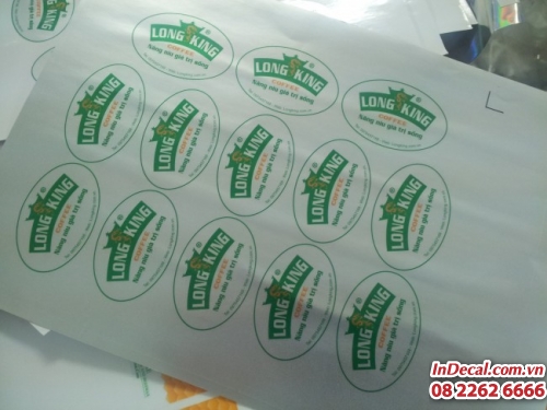 In tem decal hình oval cho sản phảm Long King tại In Decal - InDecal.com.vn