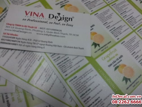 In tem decal giấy dán nhãn sản phẩm tại In Decal - InDecal.com.vn