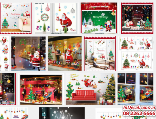 Công ty In Decal chuyên In decal dán trang trí chào đón mùa lễ Giáng Sinh với nhiều họa tiết, hình ảnh đa dạng, chất lượng cao và giá thành rẻ nhất thị trường in ấn. 
