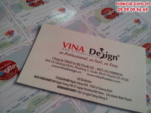 In decal giấy làm tem nhãn cho thương hiệu kinh doanh mới thực hiện tại In Decal - InDecal.com.vn 